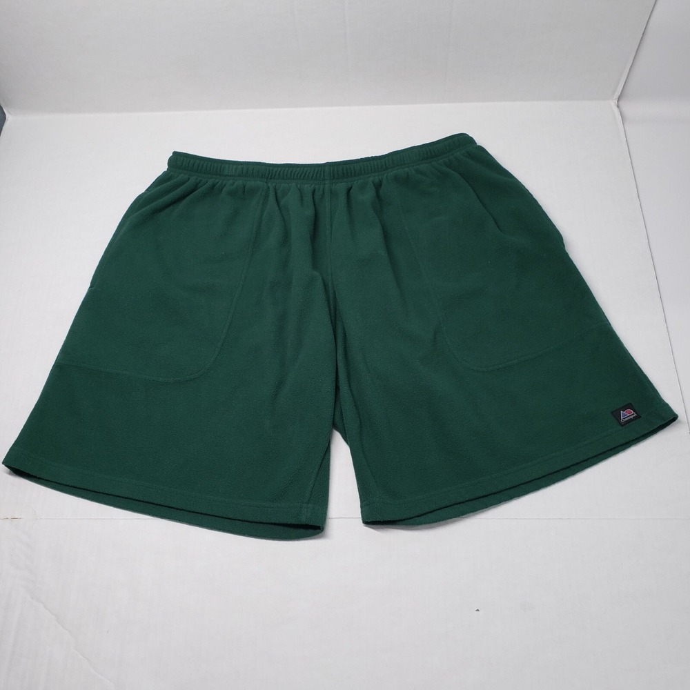 Vintage Outersport Fleece Shorts Womens XL Green Sweatshorts High Waisted Cozy - Picture 15 of 16
